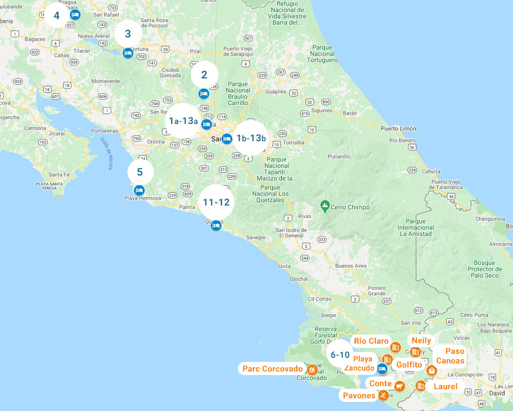 Itinerario Costa Rica